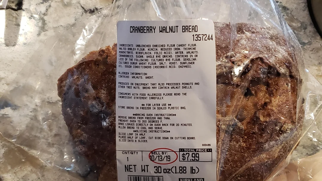 Costco Cranberry Walnut Bread