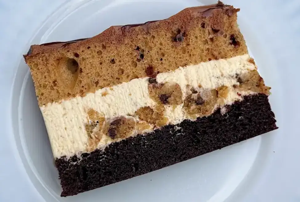 Costco Chocolate chip cookie bar cake slice